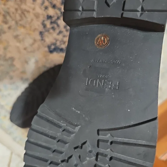 Designer Brown & Black FF Logo High-Top Boots Size 40/US9 - Picture 8 of 13